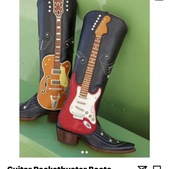 Guitar Design Cowboy Boots - Picture 1 of 10